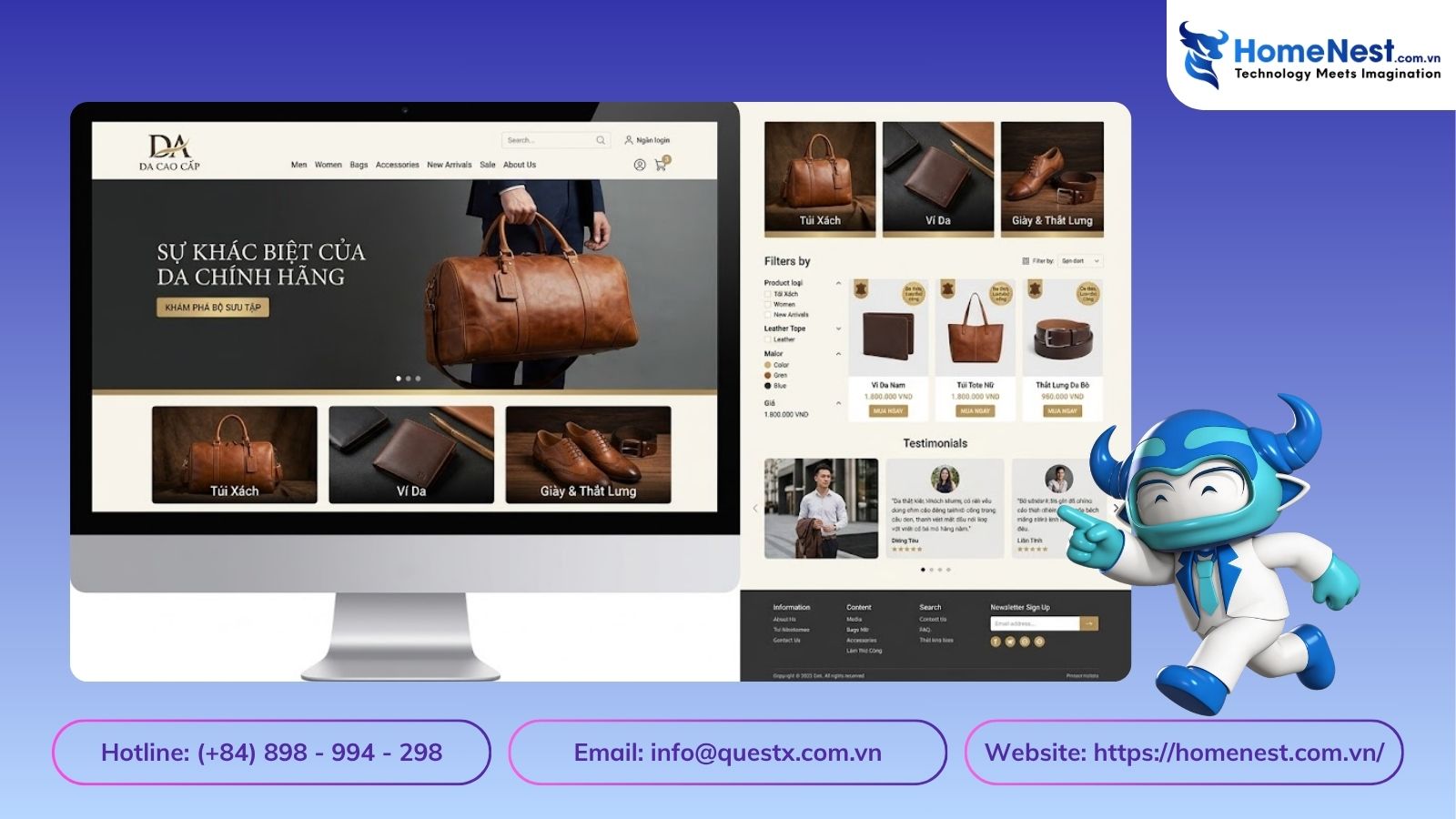 Thiết kế website bán đồ da cao cấp
