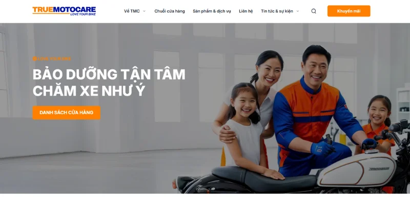 Mẫu thiết kế website dịch vụ sửa chữa và bảo dưỡng xe máy