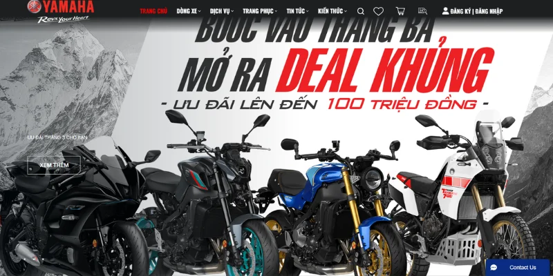 Mẫu thiết kế website xe máy phân khối lớn