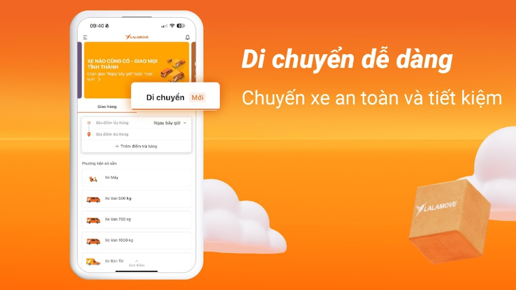 Mẫu app giao hàng siêu tốc lalamove