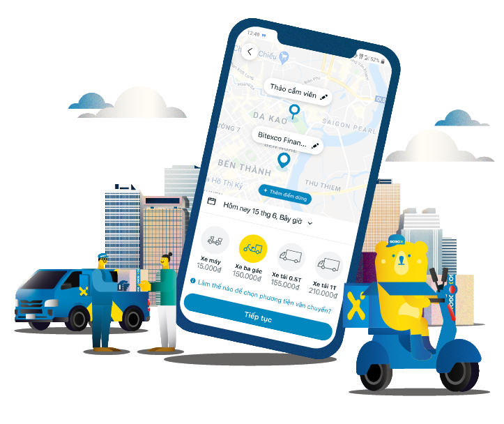 Mẫu app giao hàng và vận chuyển gogox
