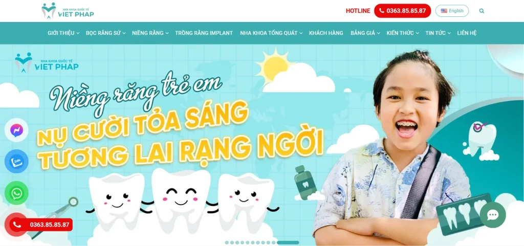 Mẫu thiết kế website nha khoa – nha khoa quốc tế việt pháp