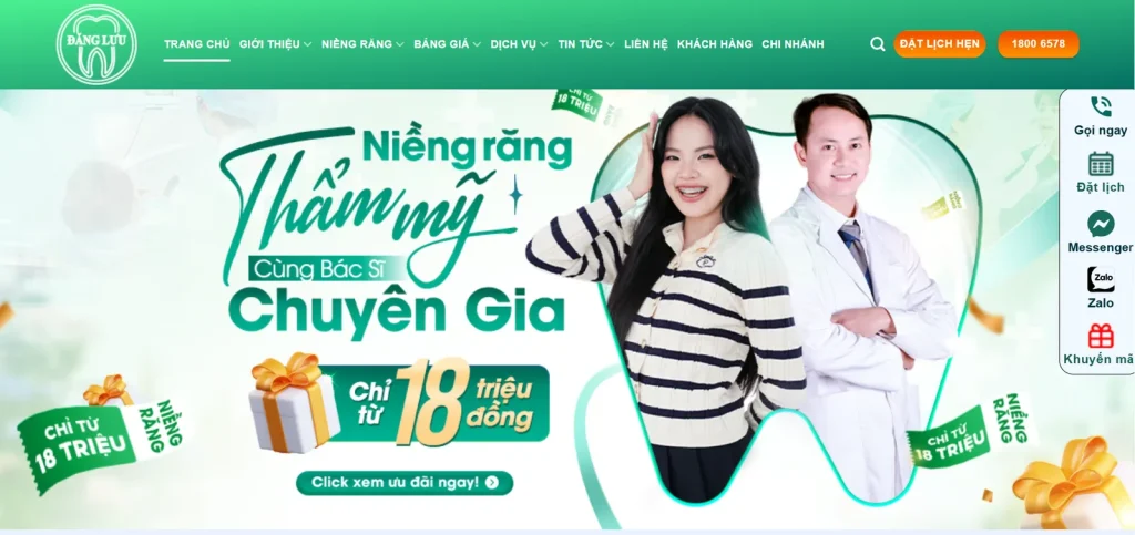 Mẫu thiết kế website nha khoa – nha khoa đăng lưu