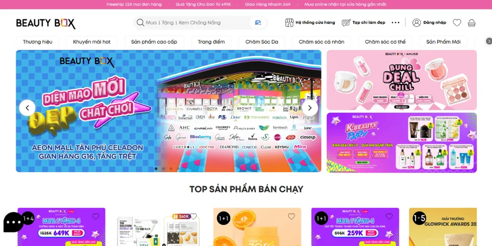 Mẫu thiết kế website mỹ phẩm phân phối độc quyền beauty box