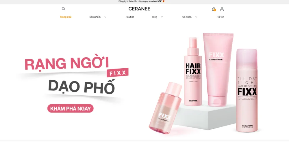 Mẫu thiết kế website mỹ phẩm hàn quốc so’natural