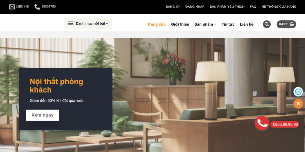 Mẫu thiết kế website nội thất – dolar furniture