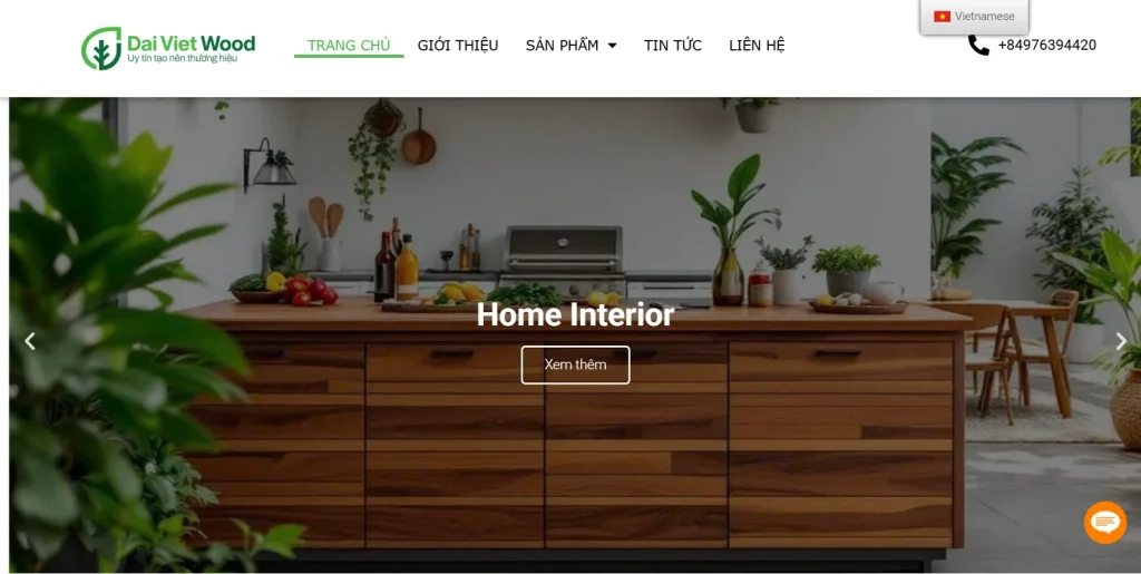 Mẫu thiết kế website nội thất – dat viet wood