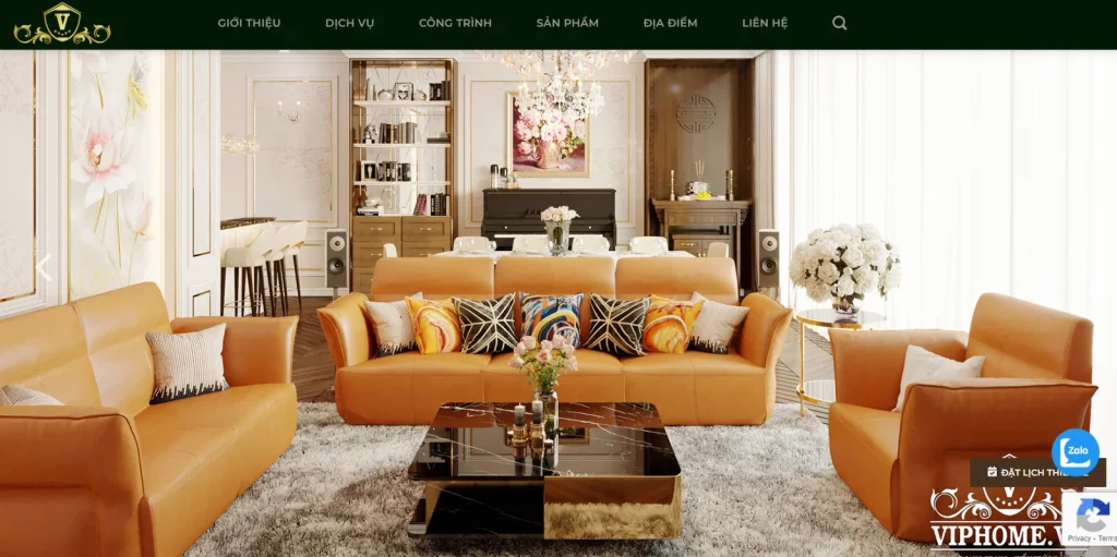 Mẫu thiết kế website nội thất – viphomes