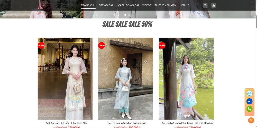 8 Mẫu Website Bán Hàng WordPress Đáng Chú Ý Nhất 2 Mẫu thiết kế website bán quần áo – áo dài ngọc loan