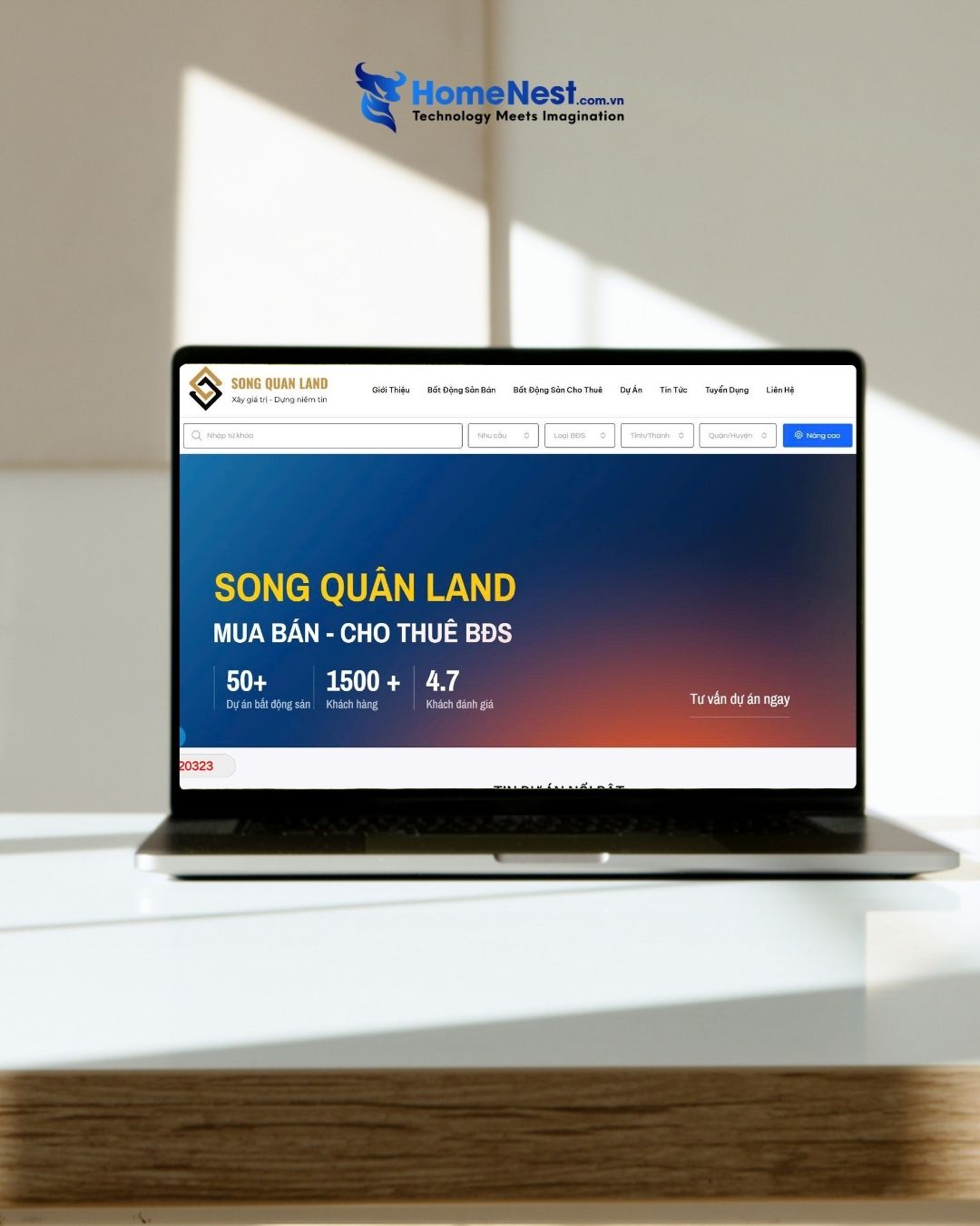 Thiết kế website bất động sản Song Quân Land