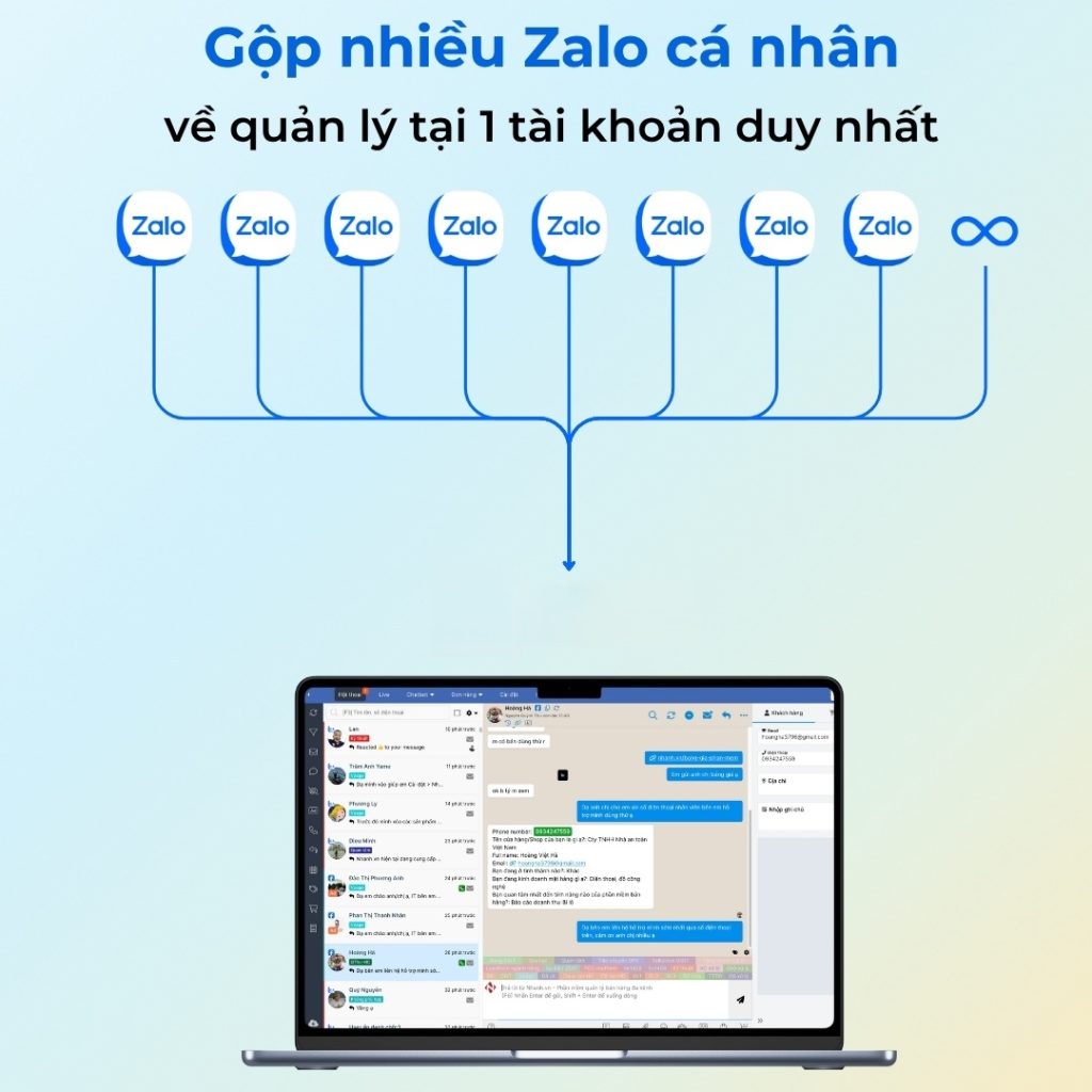 Vpage hỗ trợ gộp nhiều tài khoản zalo cá nhân về 1 nền tảng duy nhất