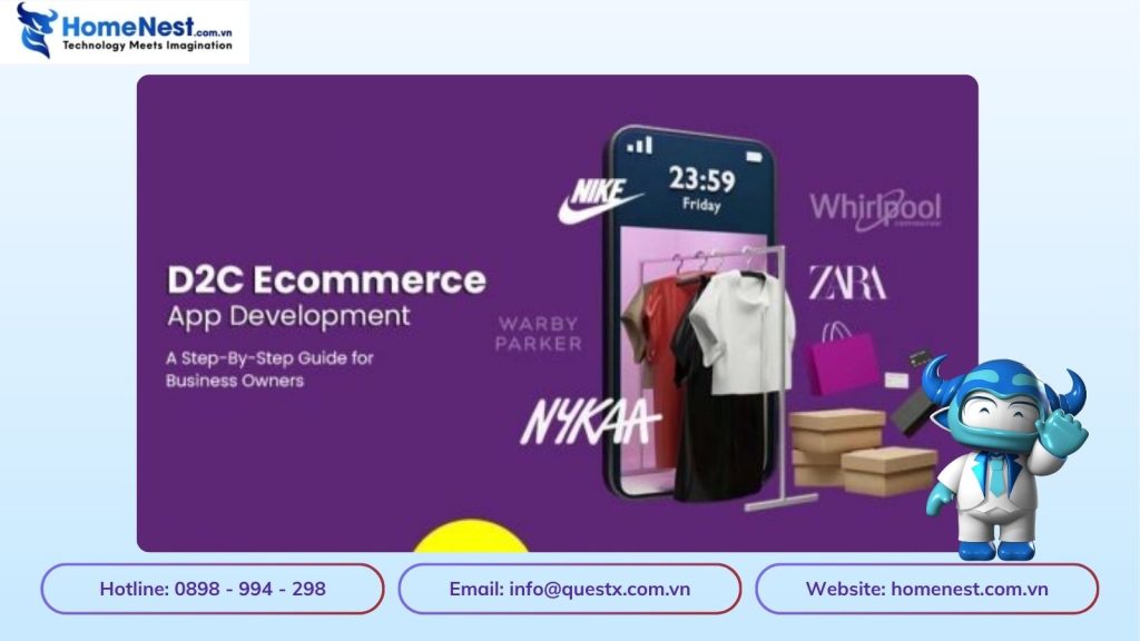 Thiết kế App thương mại điện tử D2C như Nike, Warby Parker và Allbirds