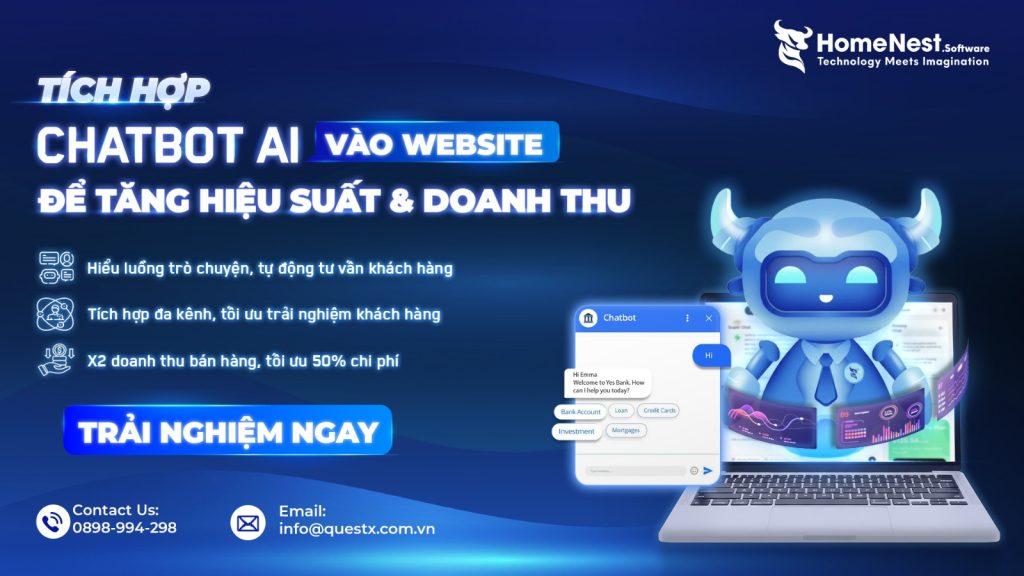 Bảng báo giá chi phí phát triển AI Chatbot cho doanh nghiệp 3 Tích hợp chatbot ai vào website
