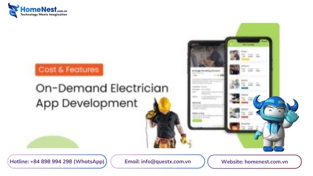 Thiết kế App thợ điện: Chi phí, tính năng