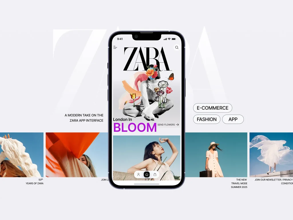 Thiết kế app thời trang e-commerce tương tự zara