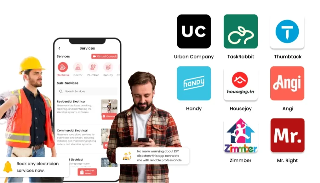 Thiết kế App thợ điện: Chi phí, tính năng 3 Top 8 ứng dụng đặt thợ điện nổi bật