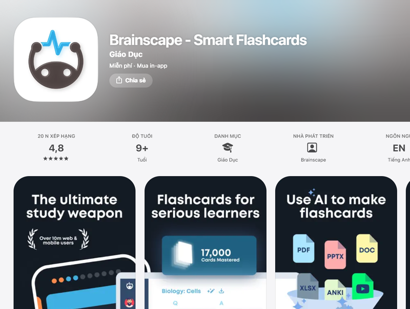 AI và Generative AI trong phát triển App giáo dục: Use case, kiến trúc và ứng dụng thực tế 9 Brainscape