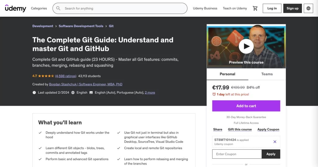 Top 10 Khóa Học Back-End Developer Tốt Nhất 11 The complete git guide