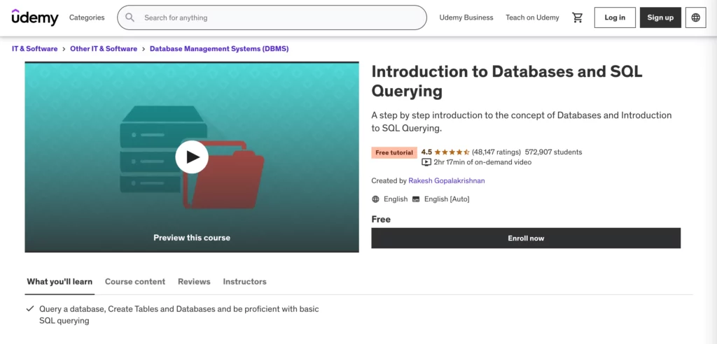 Top 10 Khóa Học Back-End Developer Tốt Nhất 9 Introduction to databases and sql querying