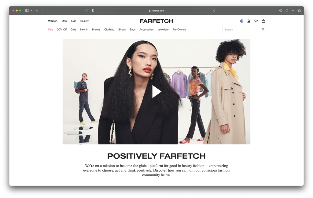 Chi phí xây dựng website thời trang như farfetch