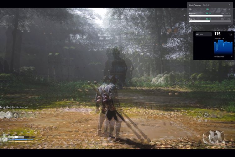 Tampilan Black Myth: Wukong dalam mode 3D. 
