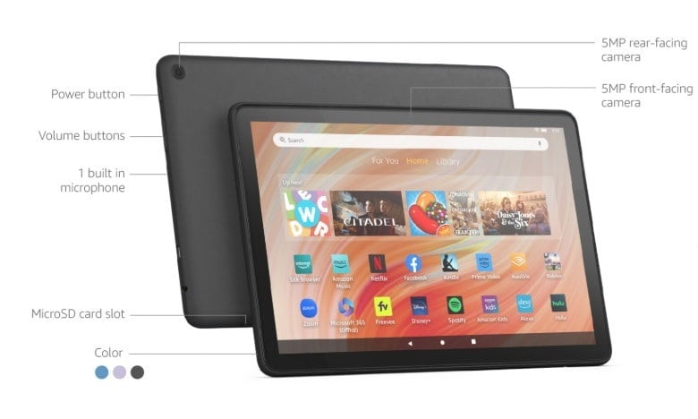 아마존 Fire HD 10 태블릿 이미지입니다.