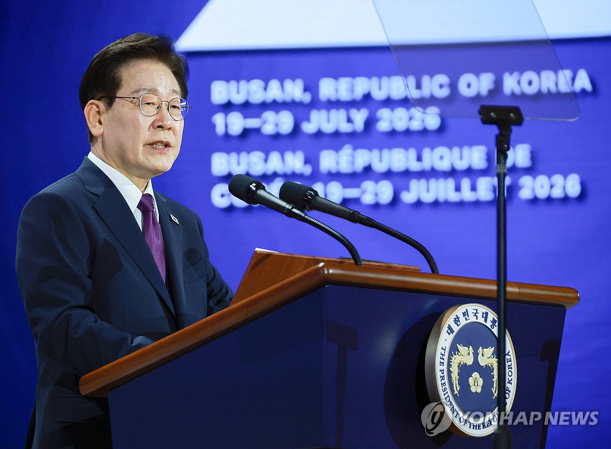 李대통령 "성장·민주 함께 이룬 韓 여정, 인류 공동 성공사례"(종합) | 연합뉴스