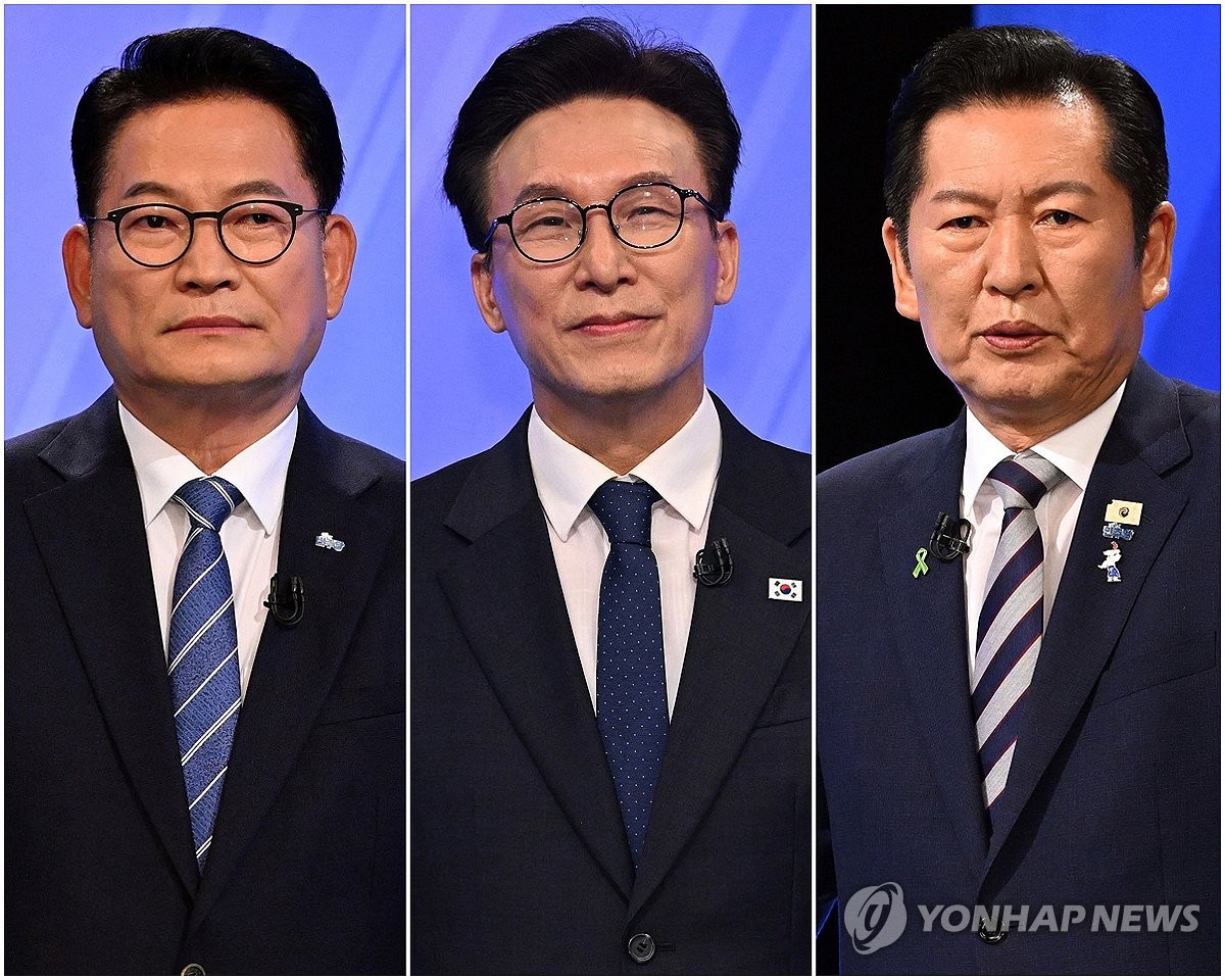 與 광주 토론…金 "DJ 직계" 鄭 "호남 사위" 宋 "고향 발전" | 연합뉴스