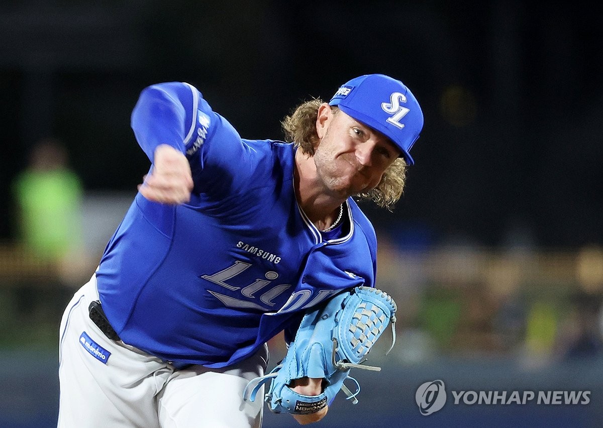 삼성 페덱·NC 라일리 용호상박 8이닝 대결…승자는 페덱 | 연합뉴스