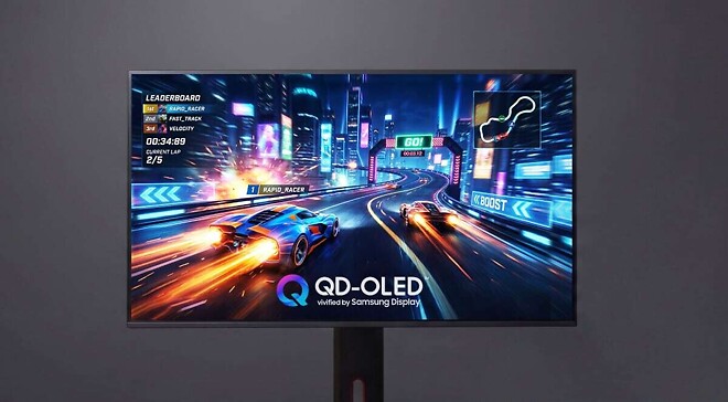 삼성D, 최초의 25인치 QD-OLED 패널 발표: 1080p, RGB 스트라이프 픽셀