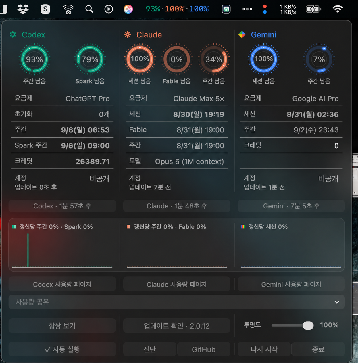 CCMB 2.0.12 실제 사용 화면 — 개인정보 비공개 처리