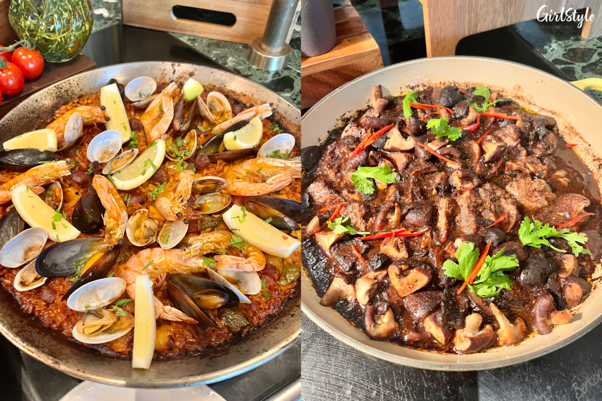Seafood Paella and Beef Short Ribs Buah Keluak