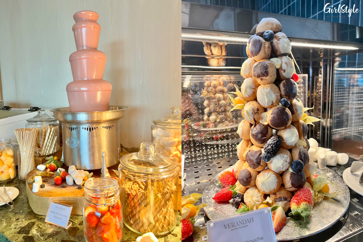 Pink Chocolate Fondue and Croquembouche
