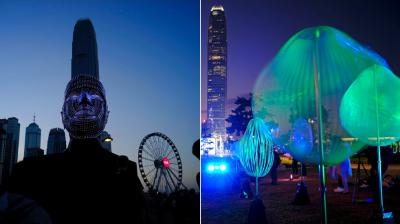 The Hong Kong Pulse Light Festival is showcasing 18 creative light art installations and an enhanced version of 'A Symphony of Lights'. (Photos: AP)