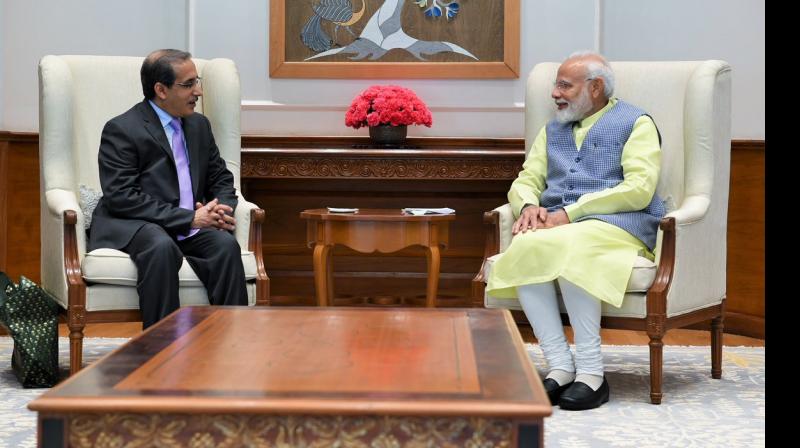 Dr Saud Mohammed Al-Sati, Saudi Arabias ambassador to India met PM, the PMO said while tweeting a picture of the two. (Photo: Twitter)