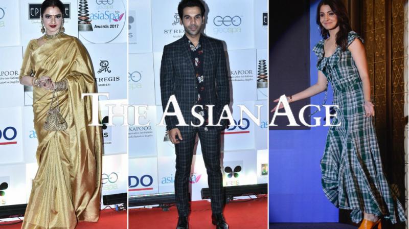 Anushka at a press conference; Rajkummar, Rekha glam up awards show