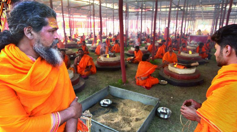 The yagna in progress in Meerut. (Photo: PTI)