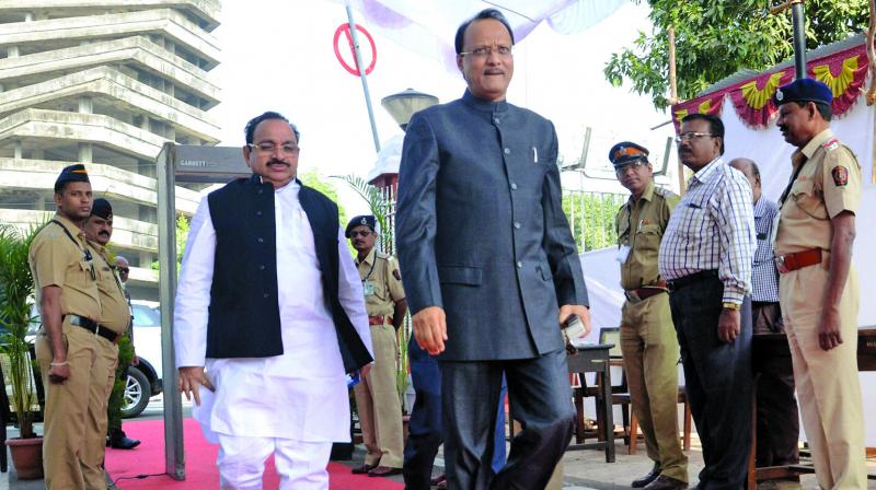 NCP leader and MLA Ajit Pawar at Vidhan Bhavan in Nagpur on Monday. (Photo: PTI)
