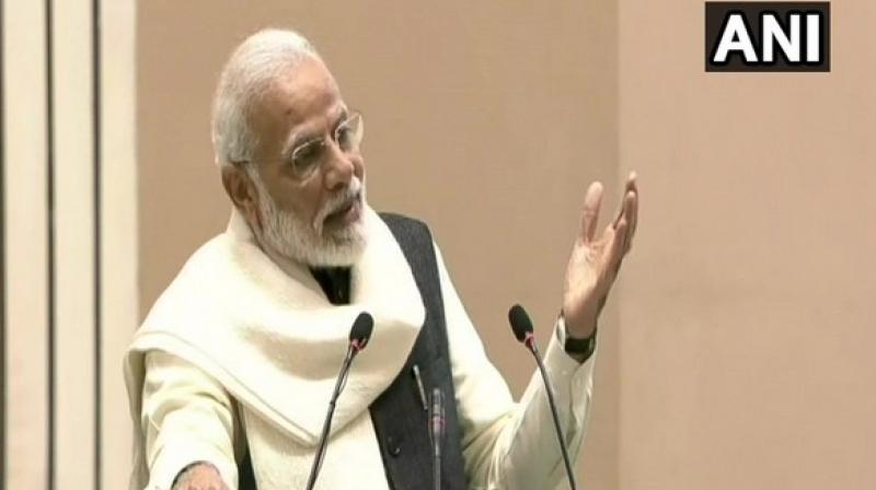 PM Modi on Wednesday flagged off the Atal Bhujal Yojana on the occasion of 95th birth anniversary of former prime minister Atal Bihari Vajpayee. (Photo: ANI)