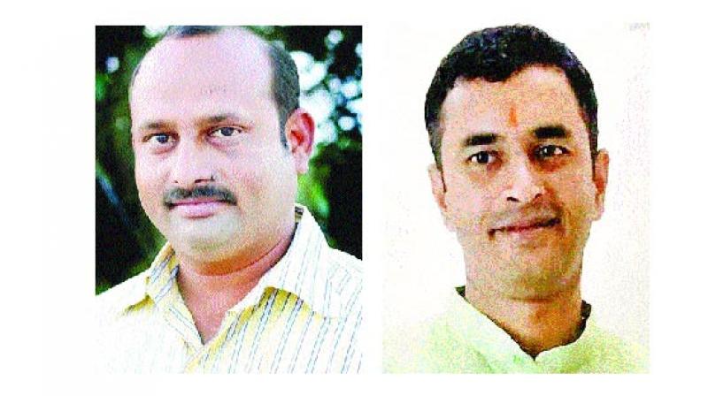 Accused ex-Sena corporator Shrikant Pangarkar (left) and Vaibhav Raut who were sent to ATS custody.
