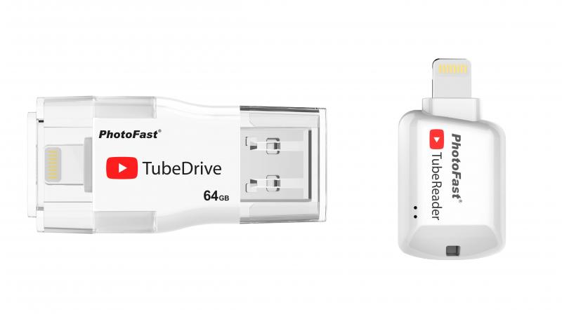 The TubeDrive also acts as a connector to charge the Apple device via a laptop with USB 3.1.