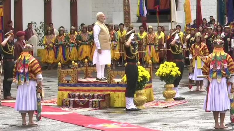 PM Modi receives guard of honour in Bhutan
