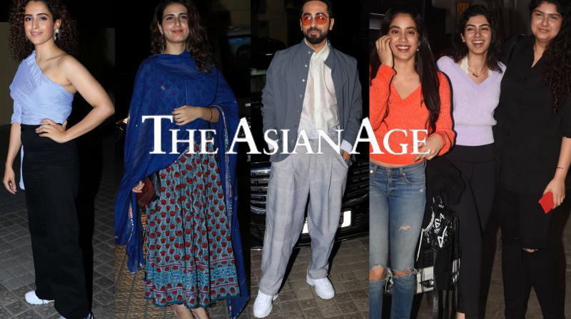 Movie time: Janhvi & gang watch Arjuns film; B-town celebs say Badhai Ho Movie time: Janhvi & gang watch Arjuns film; B-town celebs say Badhai Ho