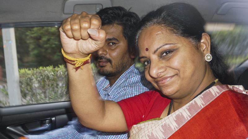 BRS leader K. Kavitha being taken to the Enforcement Directorate (ED) office after she was produced before the Rouse Avenue Court in connection with the Delhi excise policy-linked money laundering case, in New Delhi, Friday, March 15, 2024. (PTI Photo)