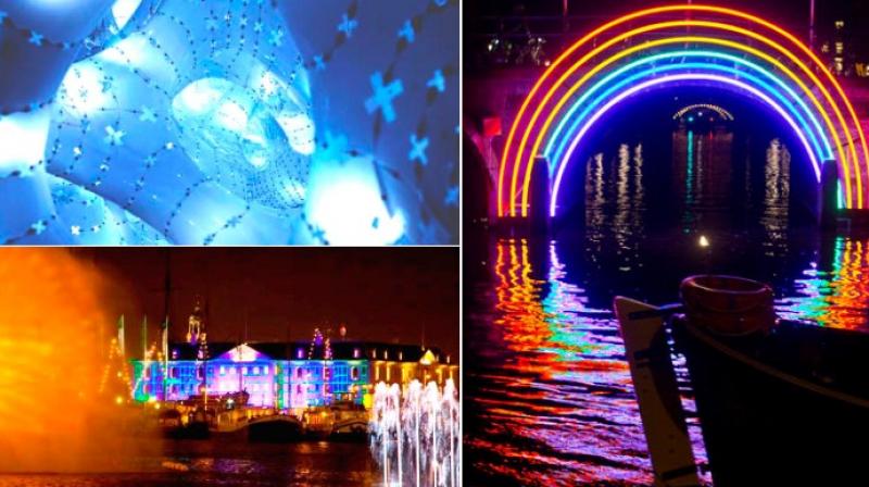 Amsterdam streets illuminated for light festival