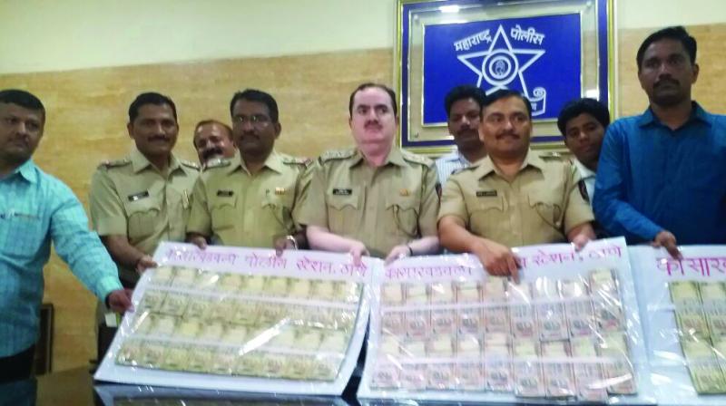 The scrapped notes were seized by the Thane and Ghatkopar police in two separate incidents.