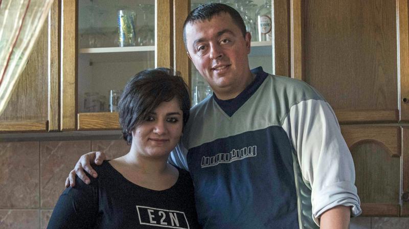 Noora Arkavazi and her husband Bobi Dodevski at their home in Kumanovo, Macedonia. (Photo:  AFP)
