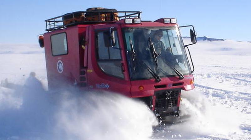 The team will collect precise GPS data of the elevation at 88 degrees south, where ICESat-2s orbits converge, providing thousands of points where the survey measurements can be compared to satellite data. The team will collect precise GPS data of the elevation at 88 degrees south, where ICESat-2s orbits converge, providing thousands of points where the survey measurements can be compared to satellite data.