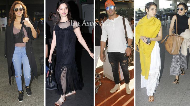 Aiport spotting: Tamannaah, Vidyut, Esha, Dangal girls are a fashionable lot