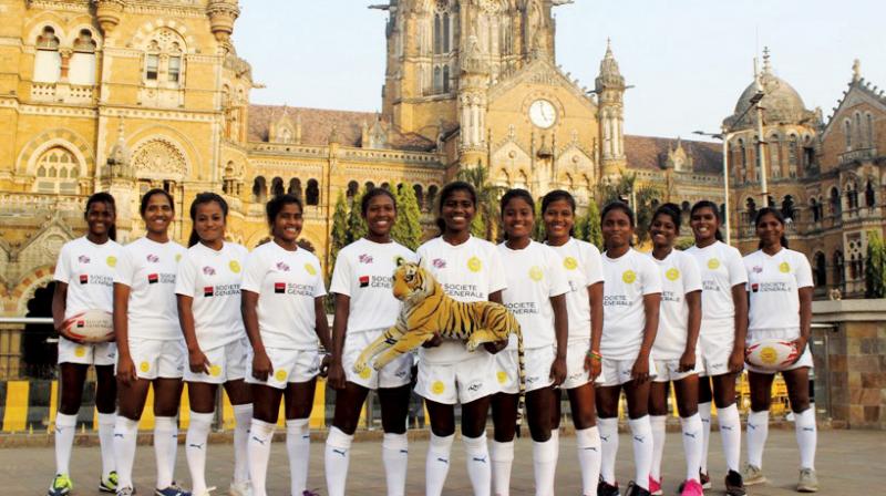 The Indian U-17 Girls Rugby team. The Indian U-17 Girls Rugby team.